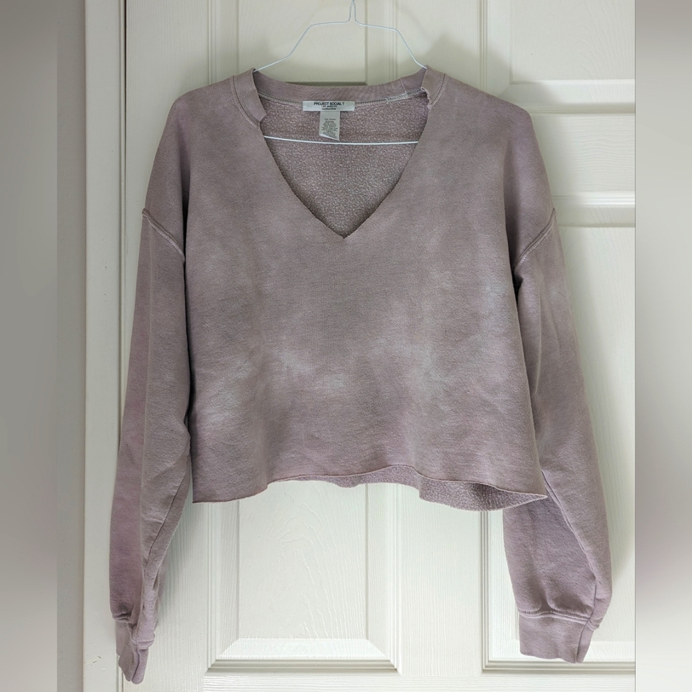 Project Social T Pink Cropped Sweatshirt